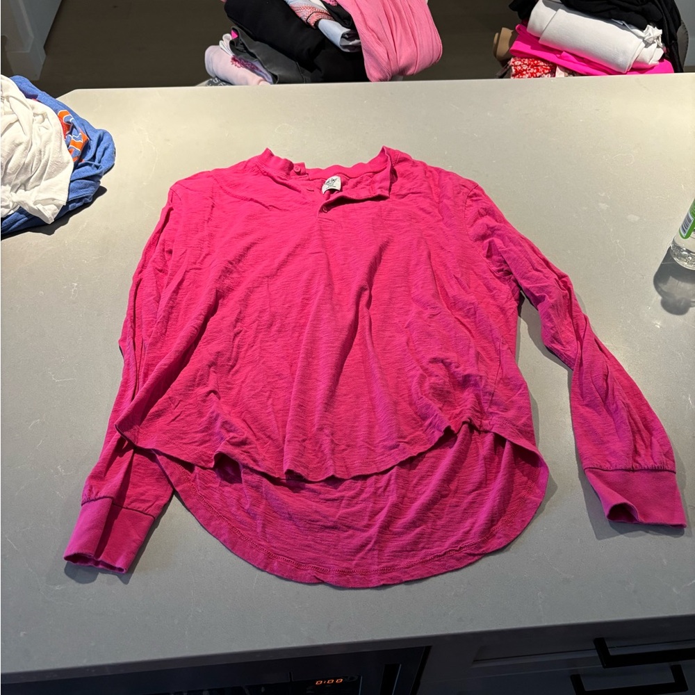 Boys Lie Fuchsia Button-Up Top